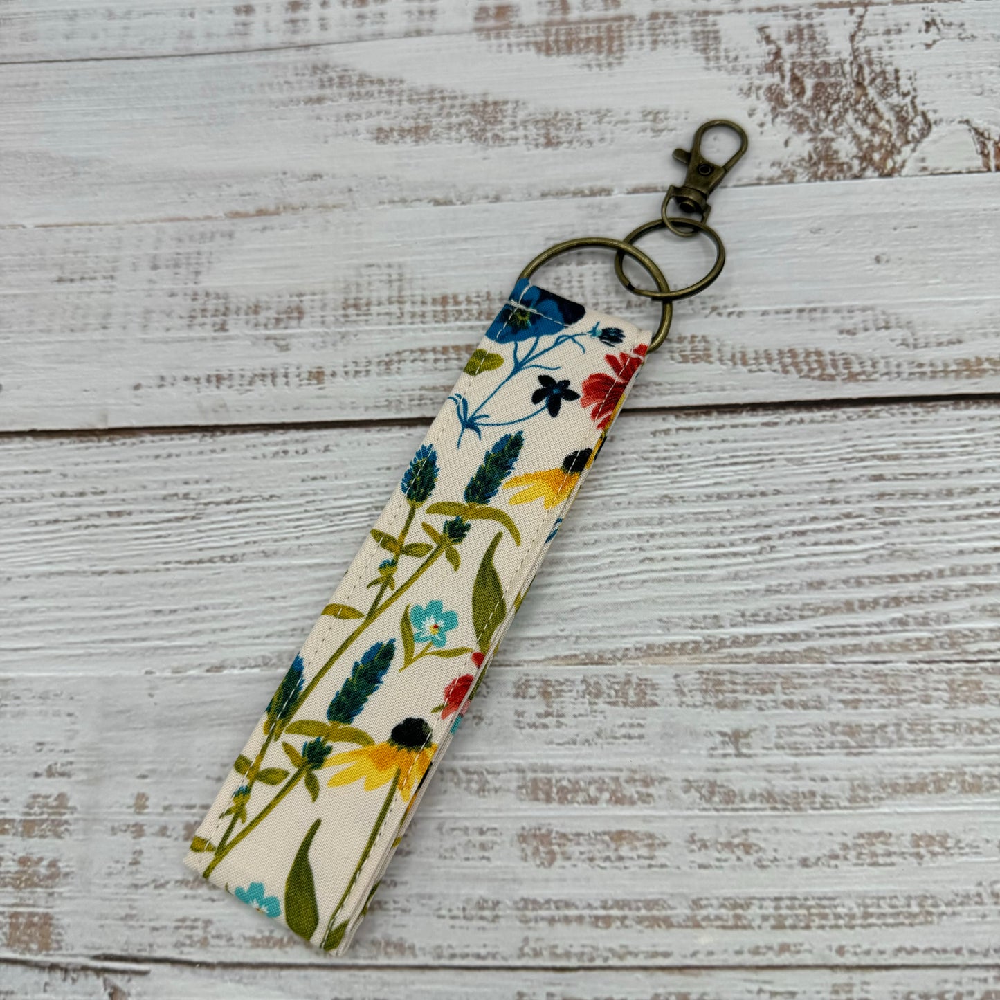 Wildflowers & Strawberries - Wristlet Keychain