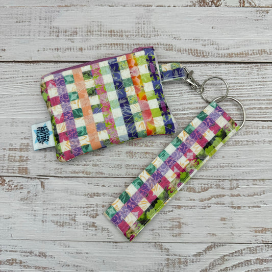Spring Plaid - Wristlet Keychain