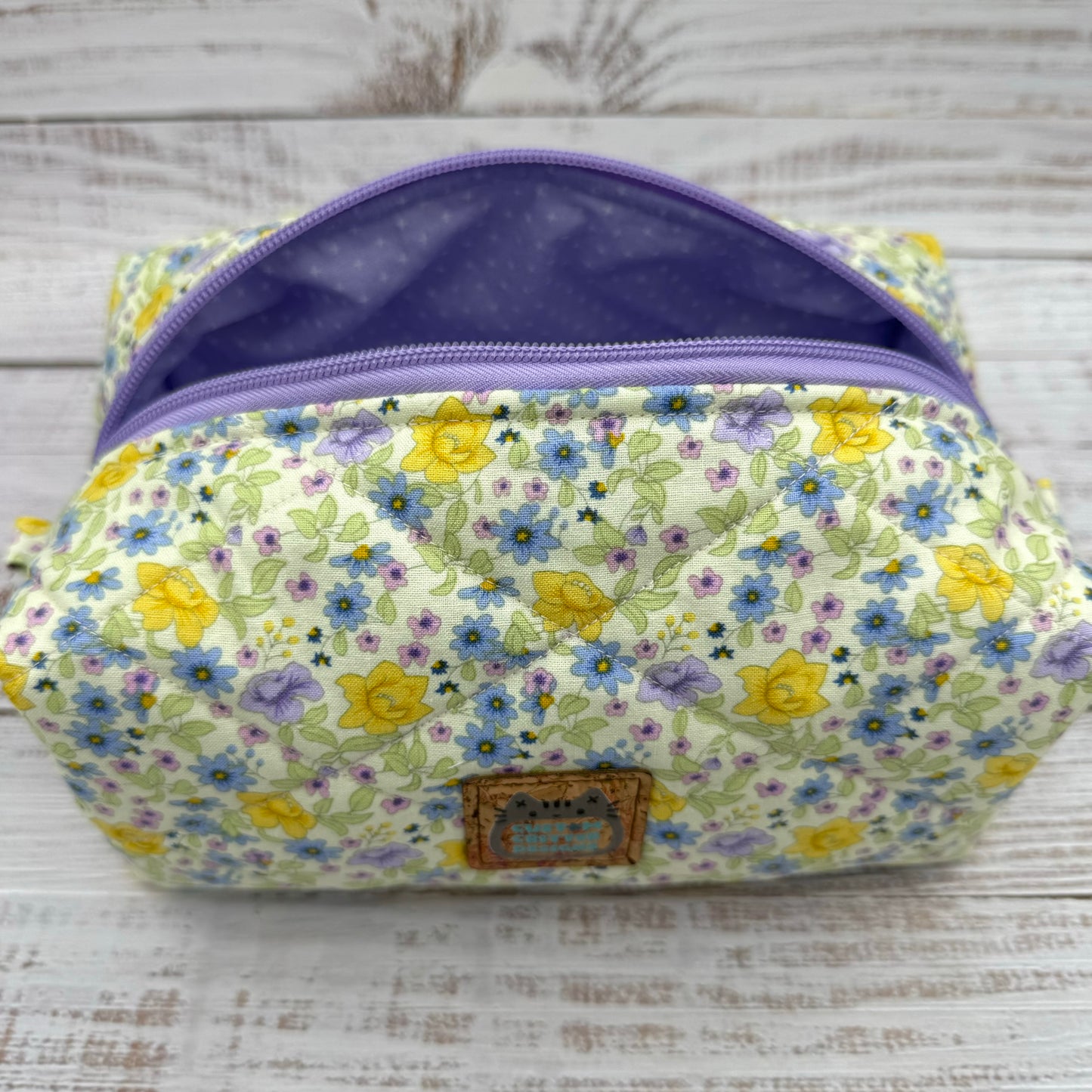 Ditsy Florals - Quilted Boxy Bag - Cosmetic Bag