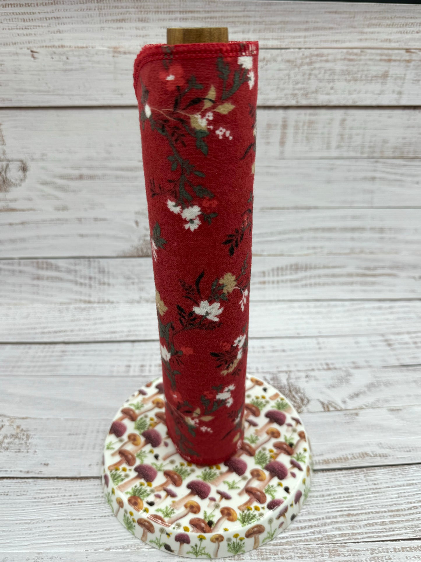 Red Tonal Floral - Reusable Paperless Towels - 6 Pack