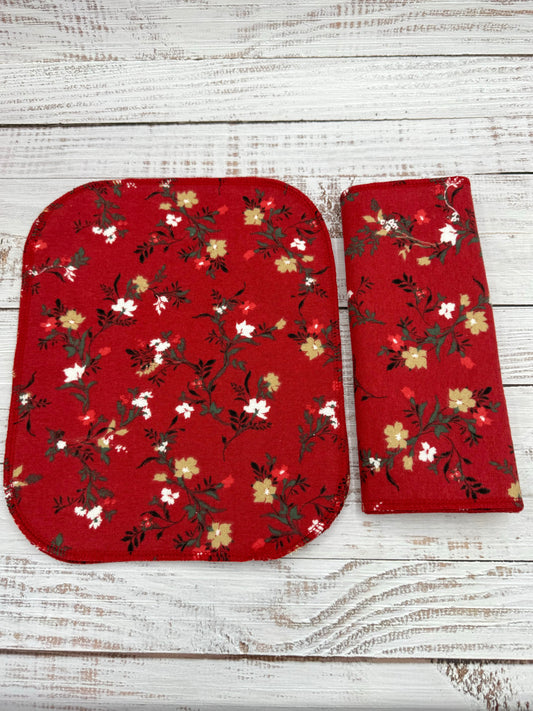 Red Floral- Reusable Paperless Towels - 6 Pack