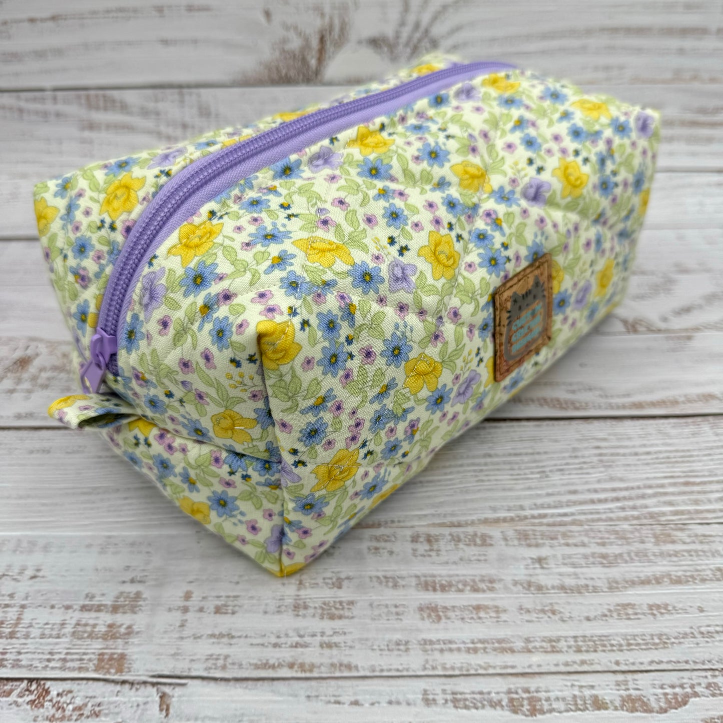 Ditsy Florals - Quilted Boxy Bag - Cosmetic Bag