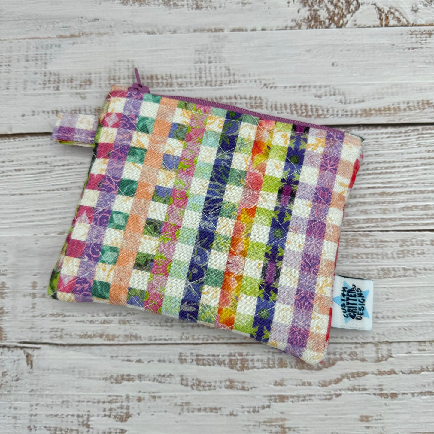 Spring Plaid - Quilted Pouch - Coin Pouch - Keychain Clutch