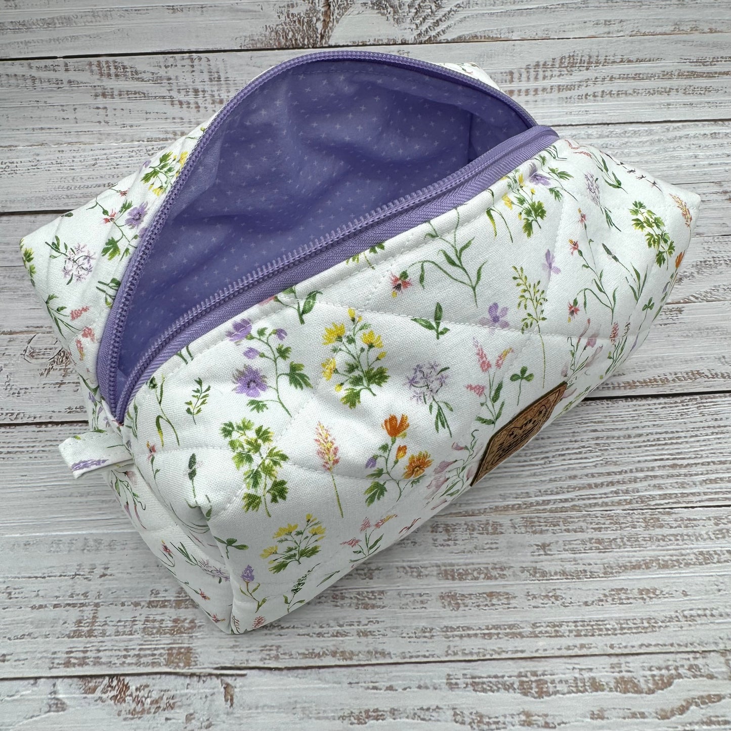 Wildflowers - Quilted Boxy Bag - Cosmetic Bag