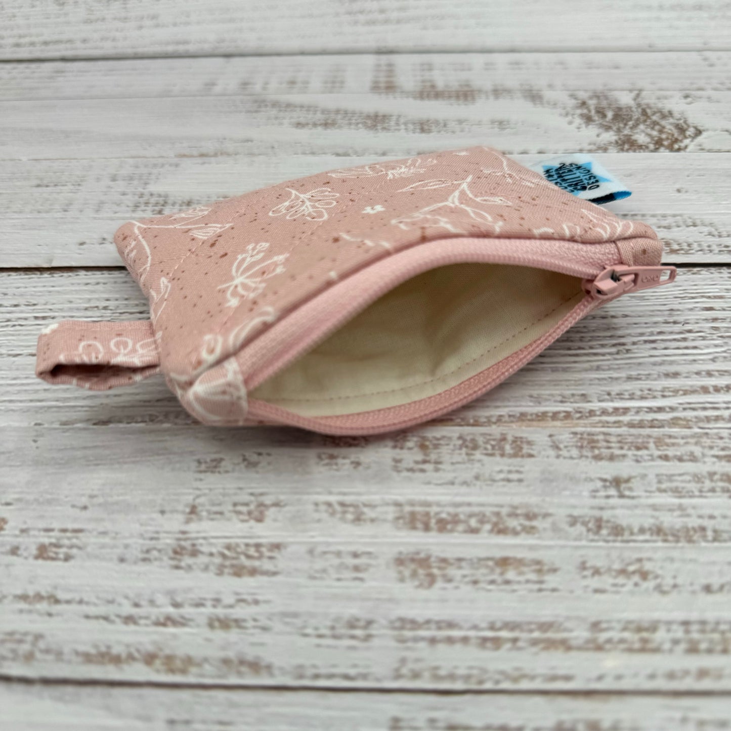 Dainty Pink Florals - Quilted Pouch - Coin Pouch - Keychain Clutch