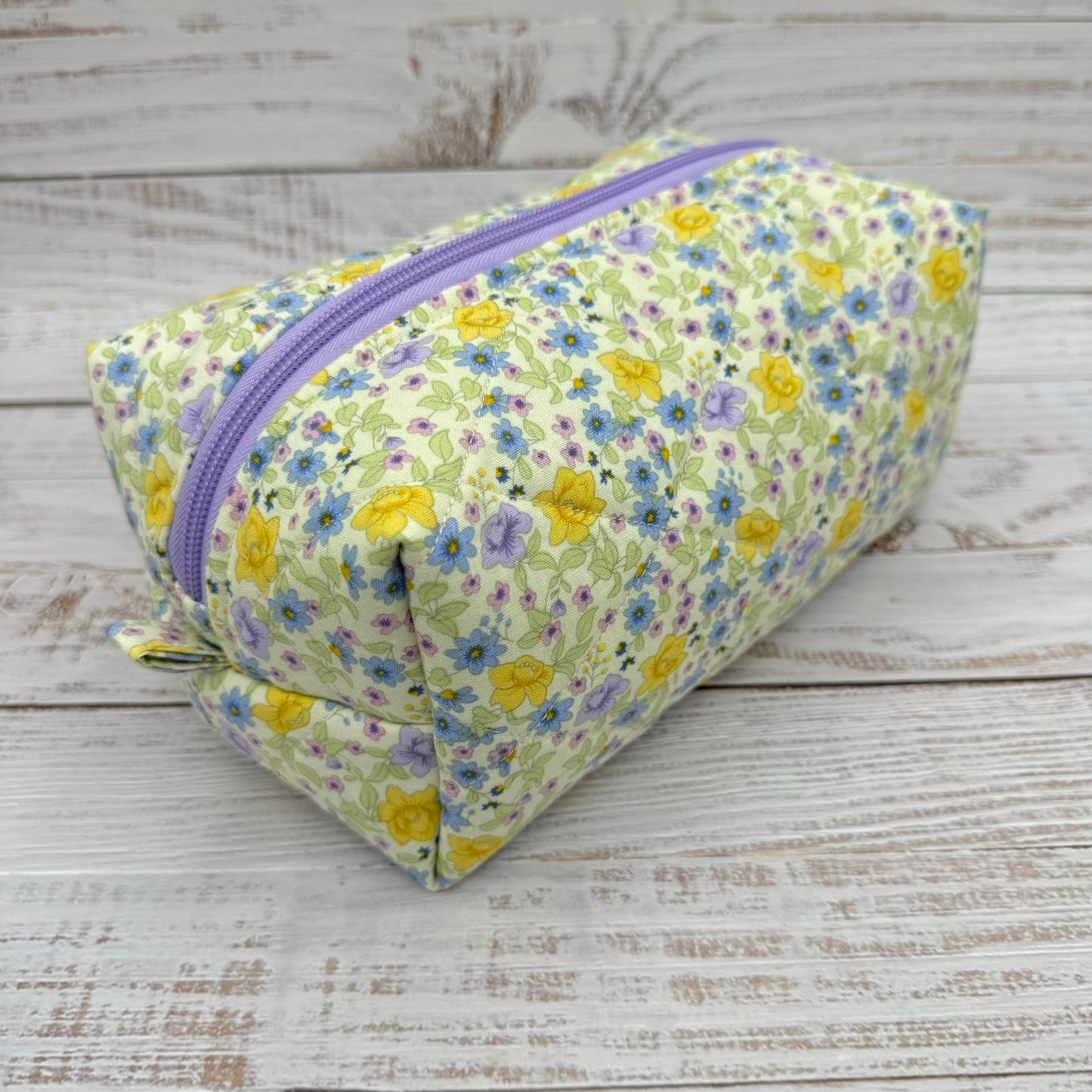 Ditsy Florals - Quilted Boxy Bag - Cosmetic Bag