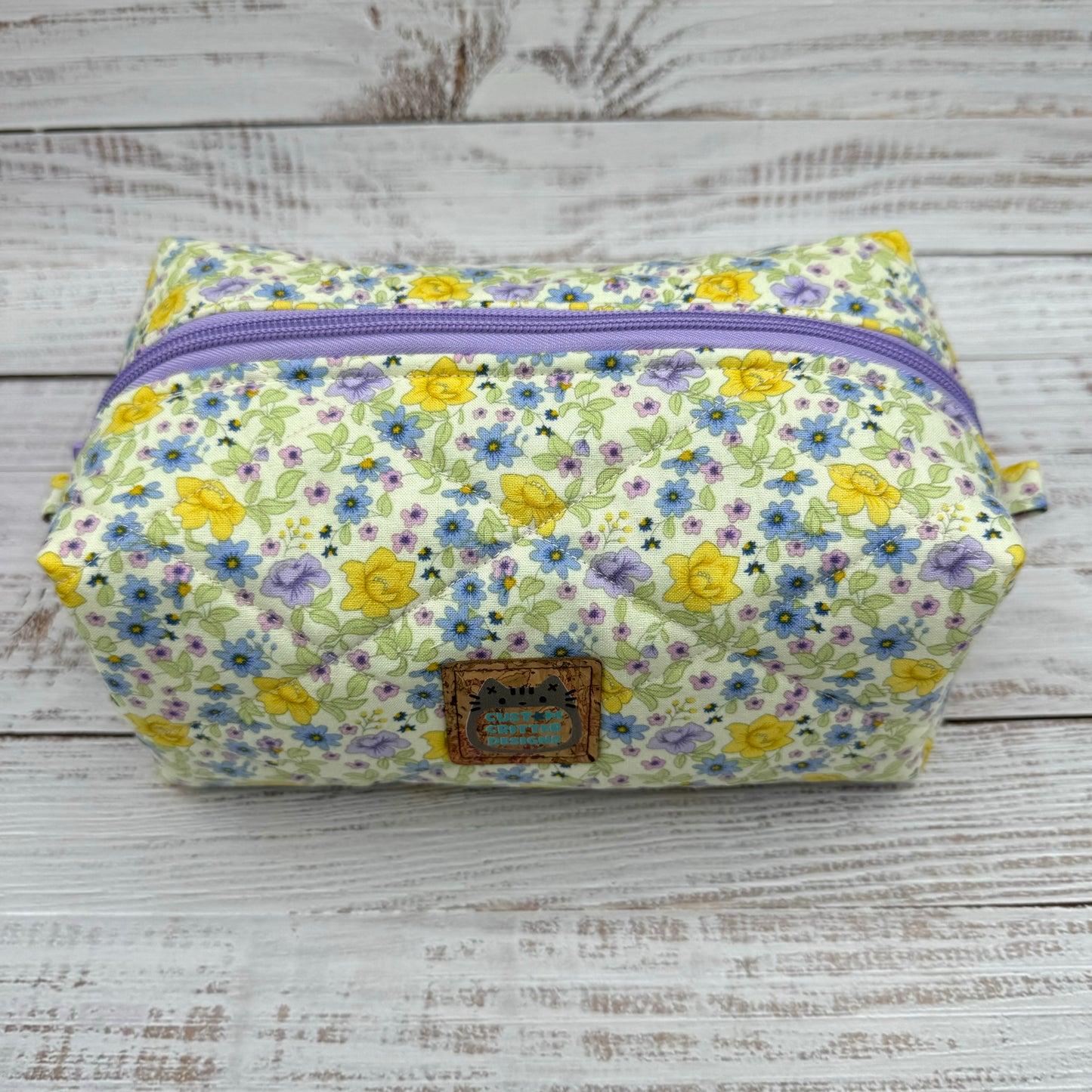 Ditsy Florals - Quilted Boxy Bag - Cosmetic Bag