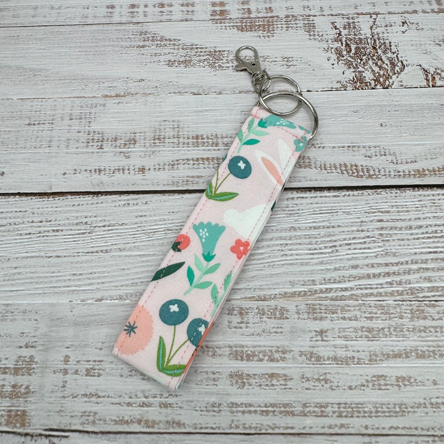 Spring Bunnies - Wristlet Keychain