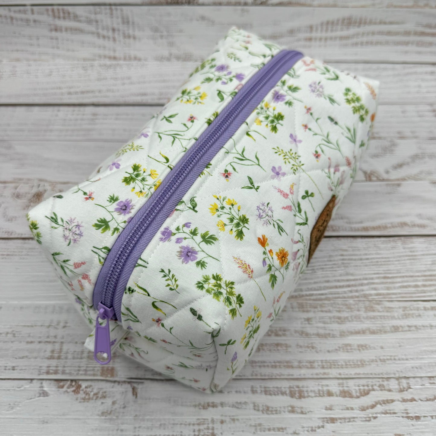 Wildflowers - Quilted Boxy Bag - Cosmetic Bag