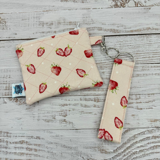 Strawberries - Wristlet Keychain