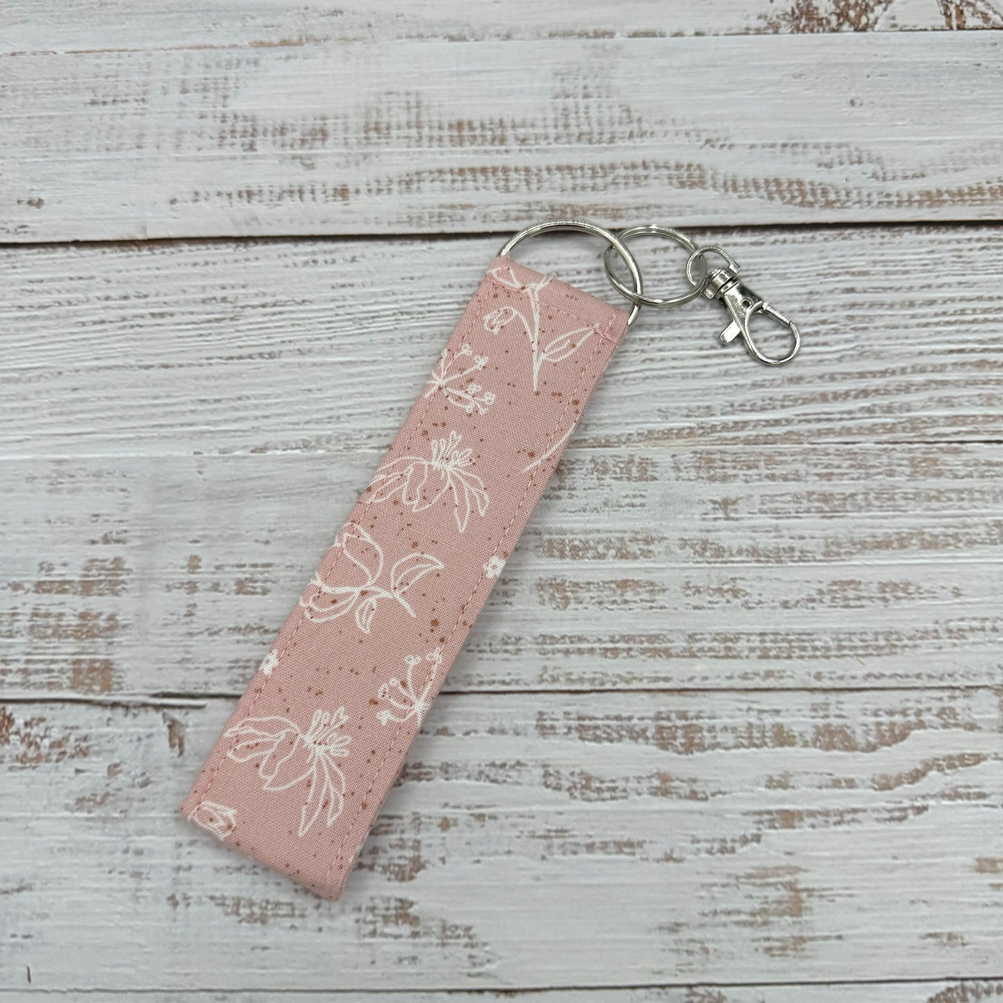 Dainty Pink Florals - Wristlet Keychain