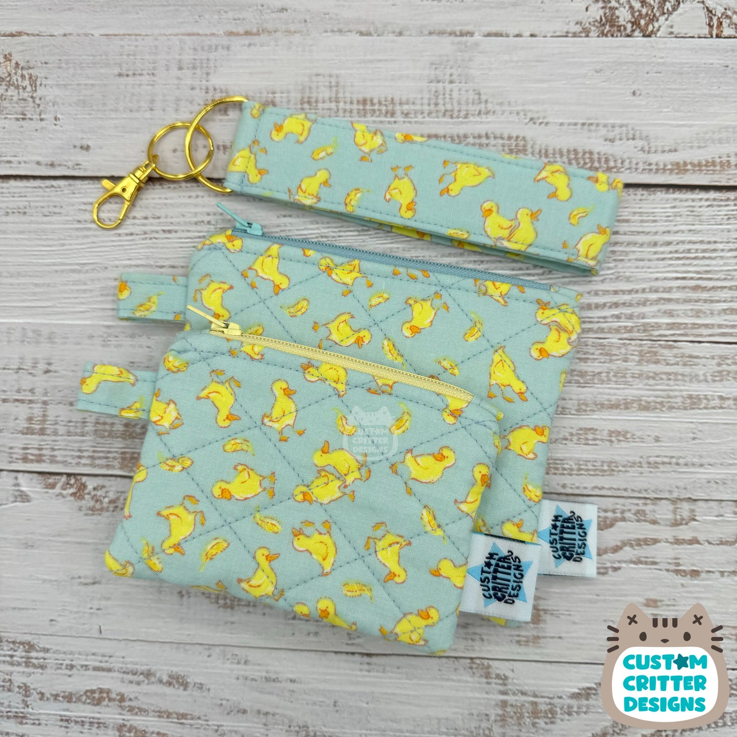 Little Duckies - Quilted Pouch - Coin Pouch - Keychain Clutch