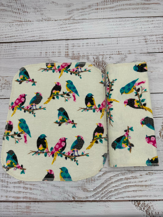 Patterned Birds - Reusable Paperless Towels - 6 Pack