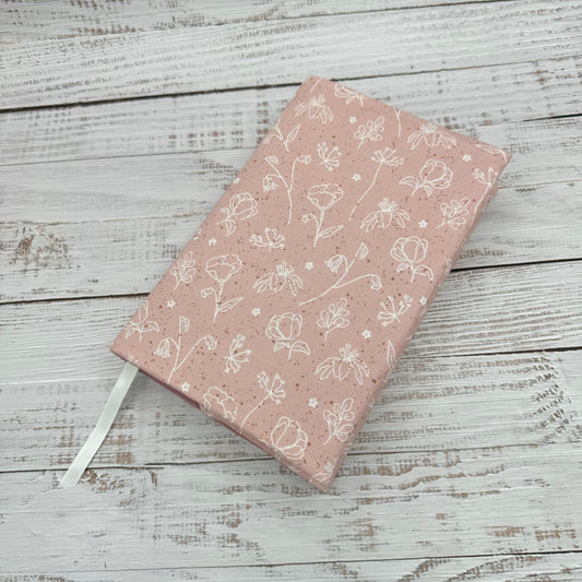Dainty Pink Florals -  Adjustable Dust Jacket, Book Cover