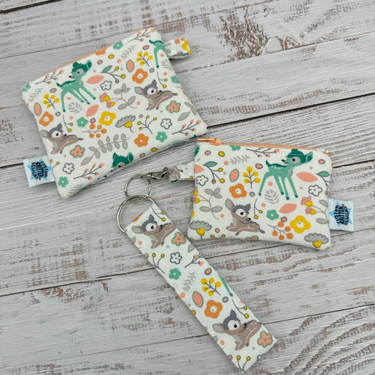 Little Deer - Quilted Pouch - Coin Pouch - Keychain Clutch