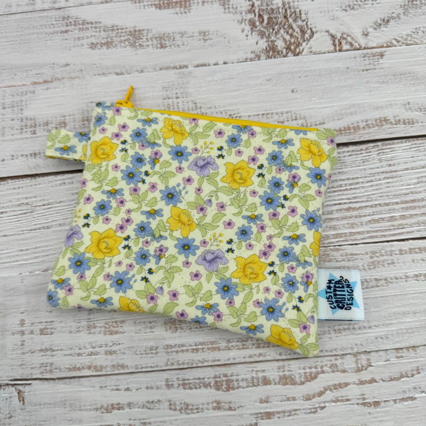 Ditsy Florals - Quilted Pouch - Coin Pouch - Keychain Clutch