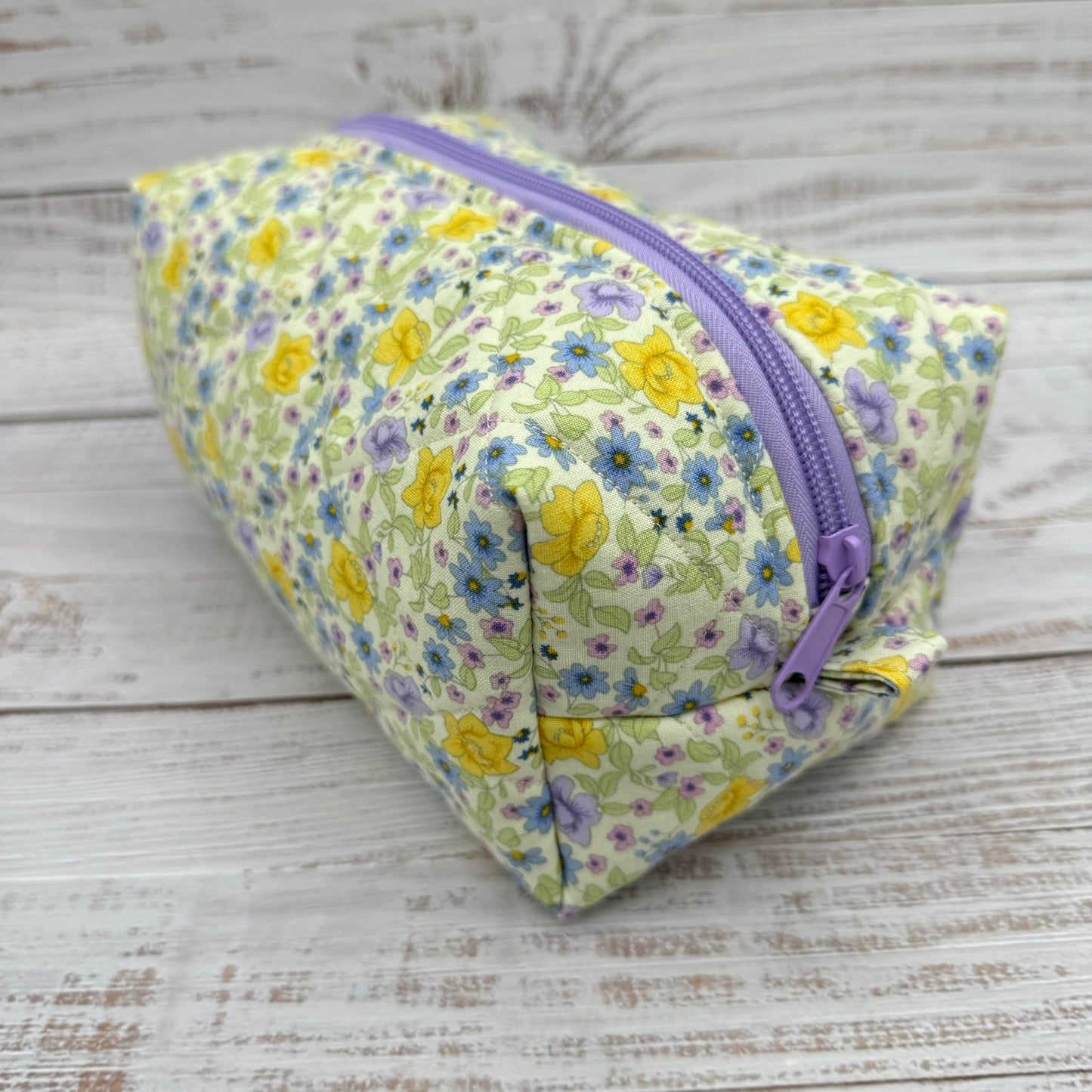 Ditsy Florals - Quilted Boxy Bag - Cosmetic Bag