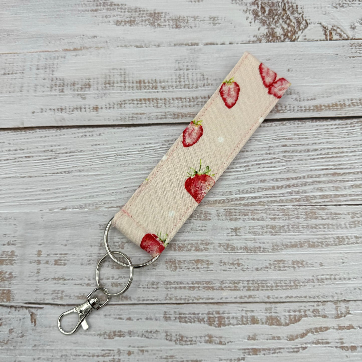 Strawberries - Wristlet Keychain