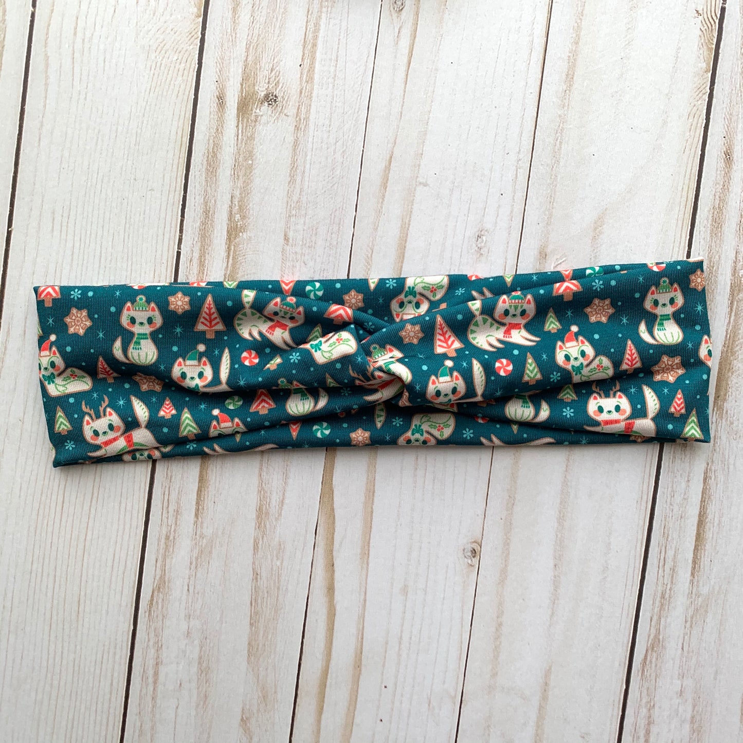 Gingerbread Kitties - Faux Knot Headband & Scrunchies