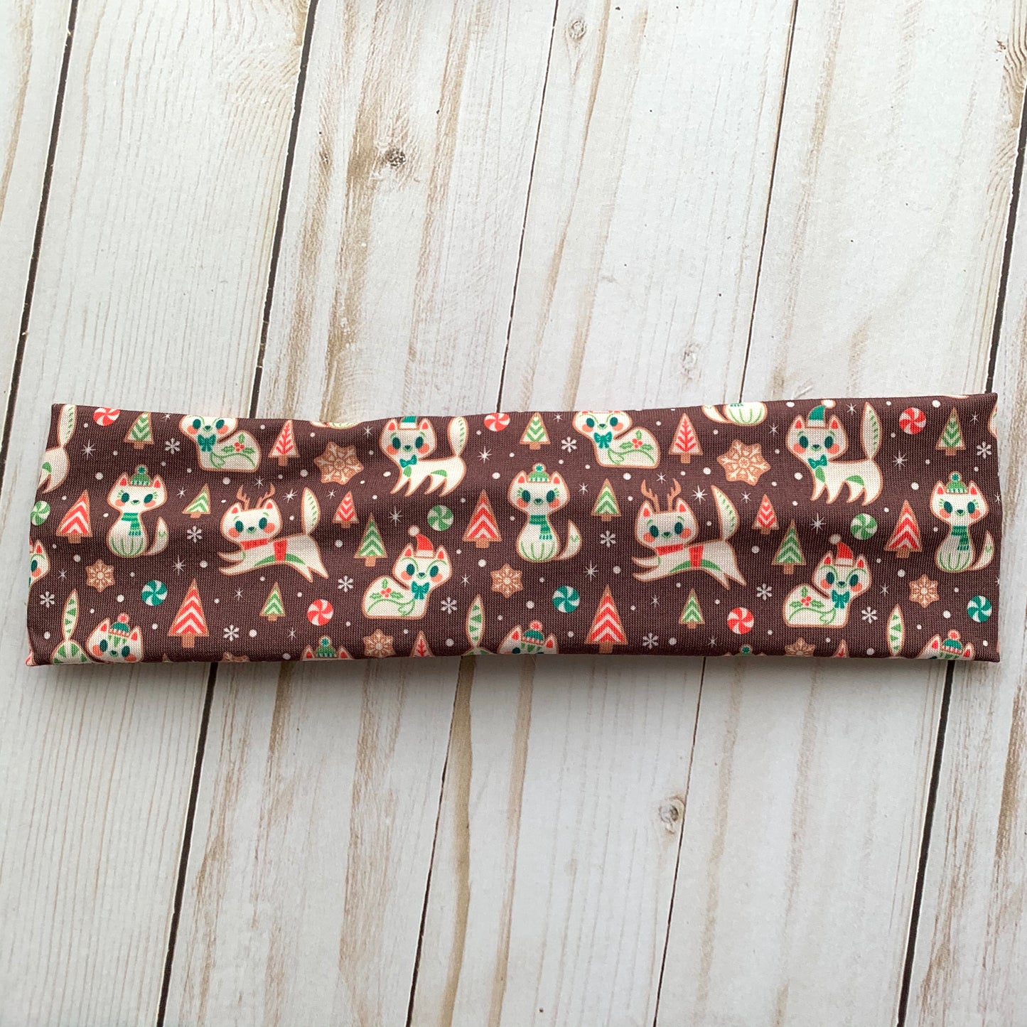 Gingerbread Kitties - Faux Knot Headband & Scrunchies