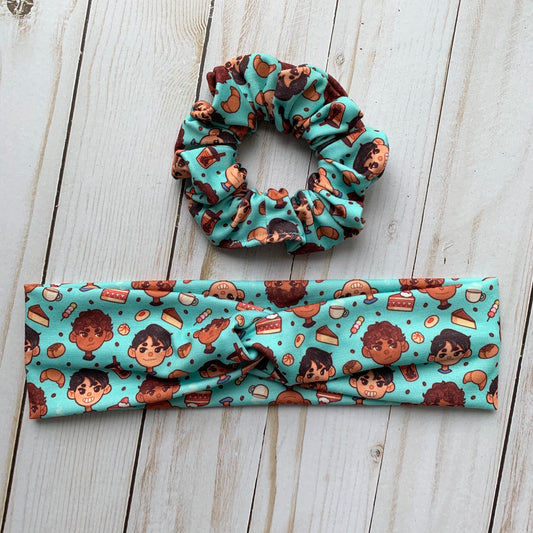 Cafe Con Lychee Collab - Faux Knot Headband & Scrunchies