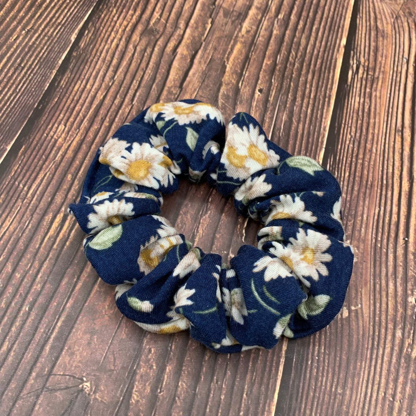 Daisies on Navy - Scrunchies