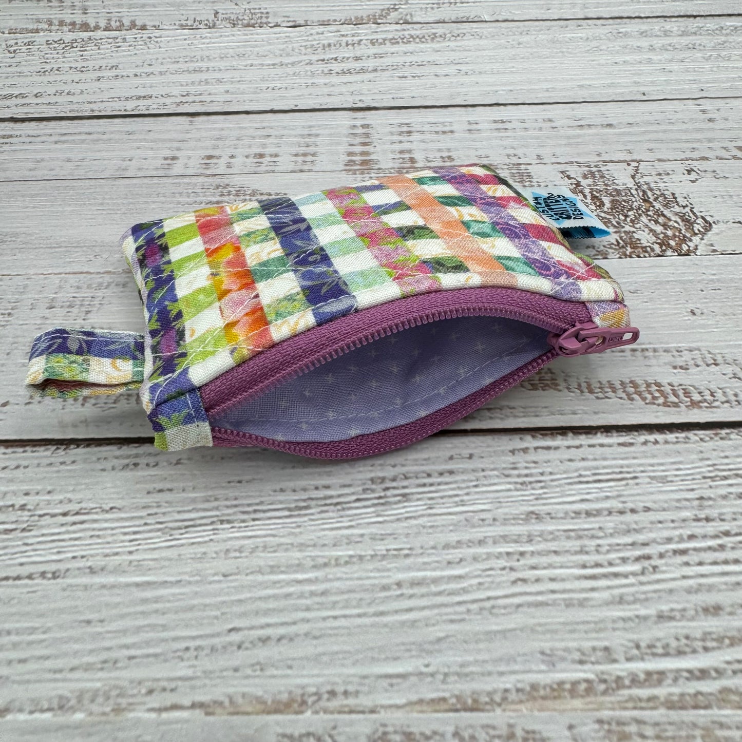 Spring Plaid  - Quilted Pouch - Coin Pouch - Keychain Clutch