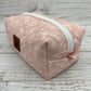 Dainty Pink Florals - Quilted Boxy Bag - Cosmetic Bag