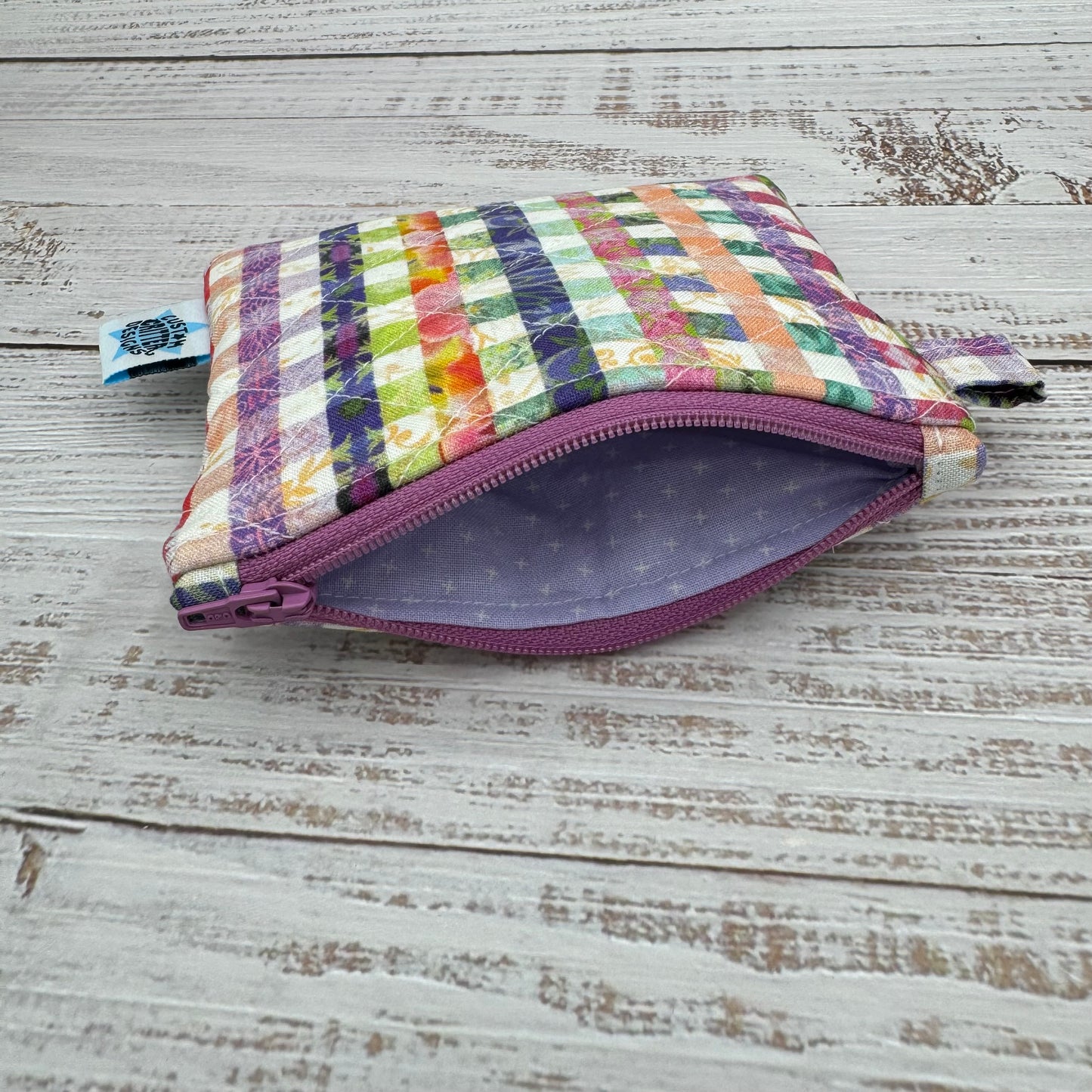 Spring Plaid  - Quilted Pouch - Coin Pouch - Keychain Clutch