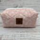 Dainty Pink Florals - Quilted Boxy Bag - Cosmetic Bag