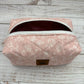 Dainty Pink Florals - Quilted Boxy Bag - Cosmetic Bag