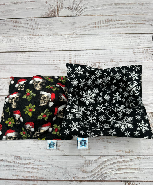 Holiday Skulls & Snowflakes Reversible Bowl Cozies -  Not Microwavable!