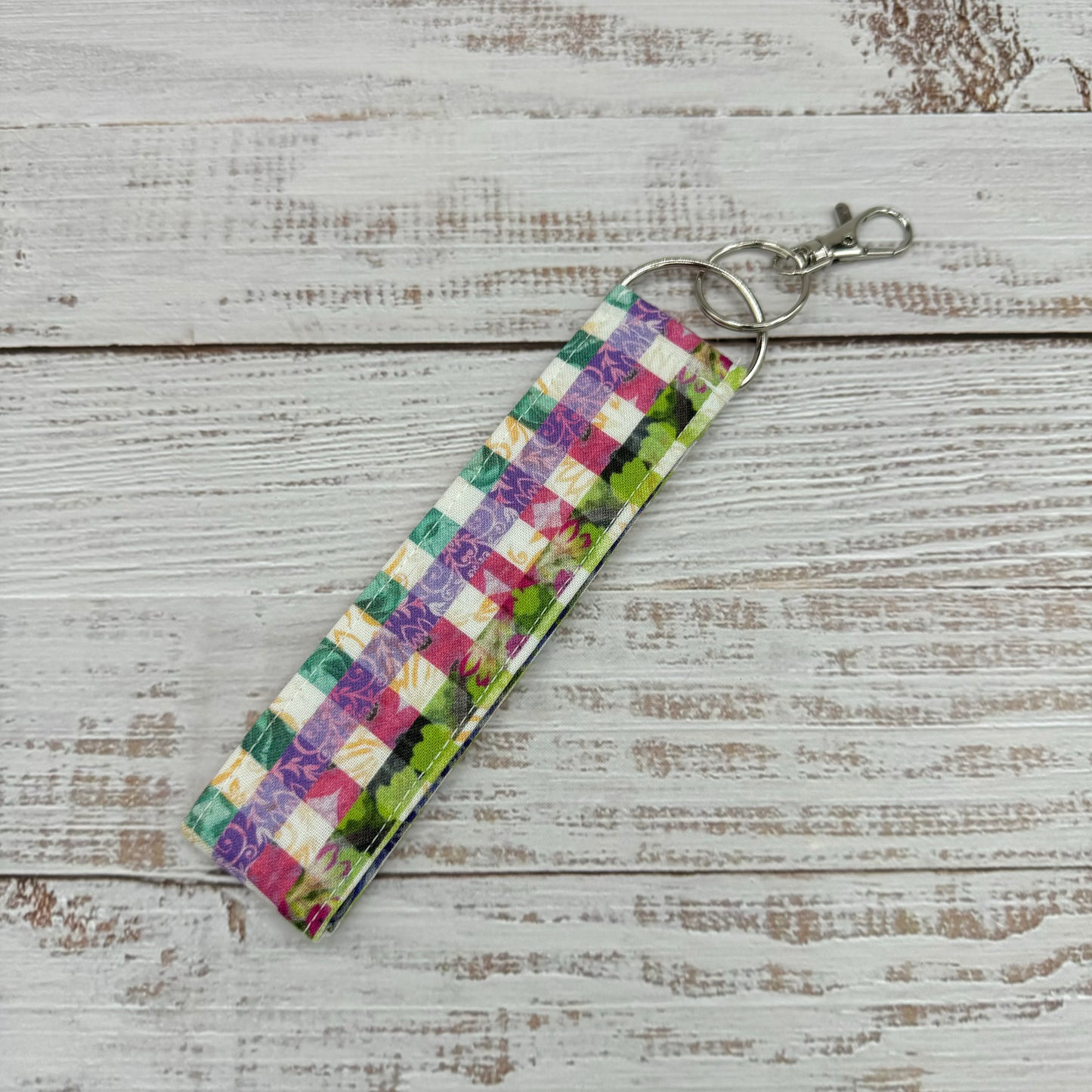 Spring Plaid - Wristlet Keychain