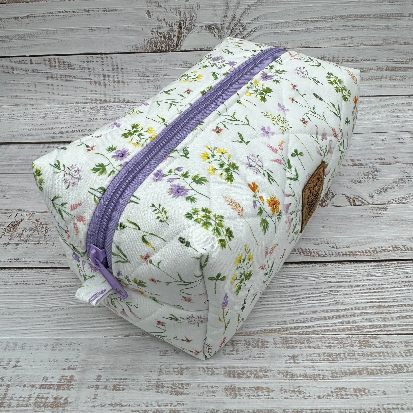 Wildflowers - Quilted Boxy Bag - Cosmetic Bag