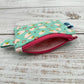 Pink Strawberries - Quilted Pouch - Coin Pouch - Keychain Clutch