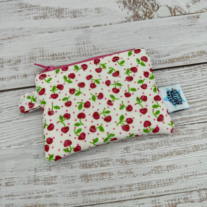 Sweet Cherries - Quilted Pouch - Coin Pouch - Keychain Clutch