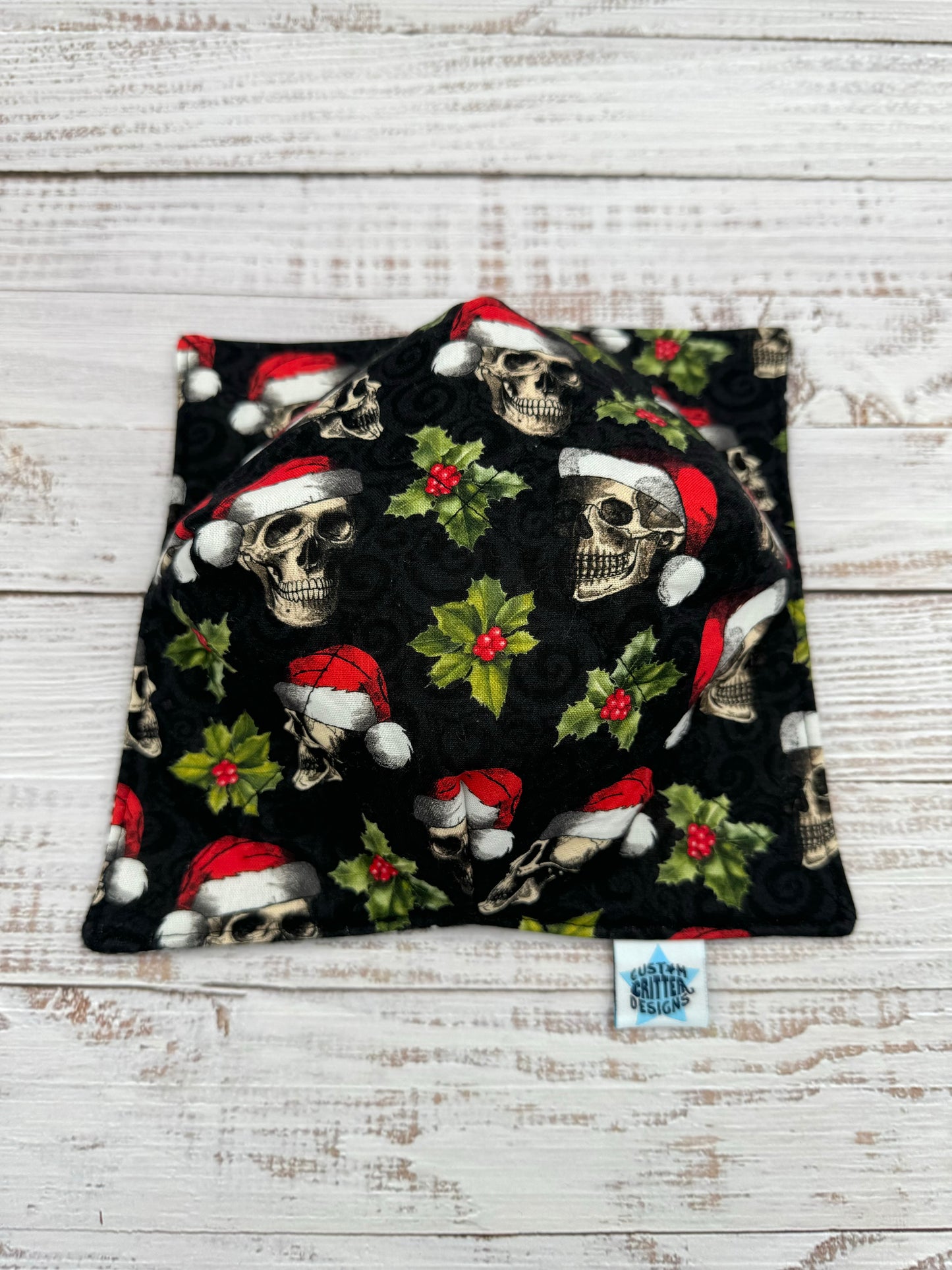 Holiday Skulls & Snowflakes Reversible Bowl Cozies -  Not Microwavable!