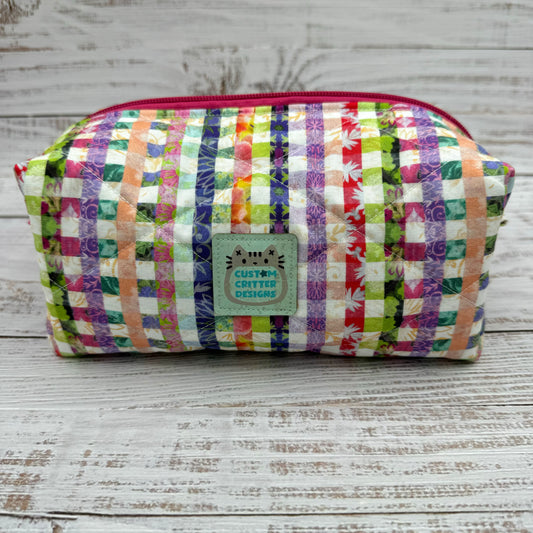 Spring Plaid - Quilted Boxy Bag - Cosmetic Bag