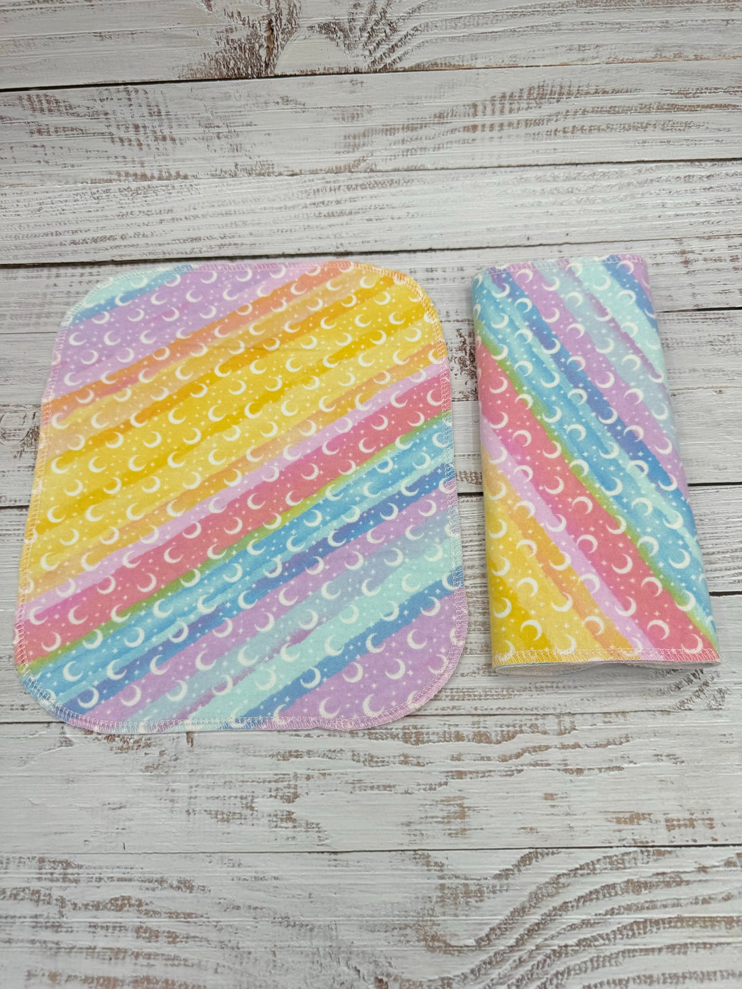 Rainbow Moons - Reusable Paperless Towels - 6 Pack
