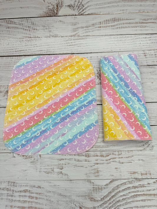 Rainbow Moons - Reusable Paperless Towels - 6 Pack