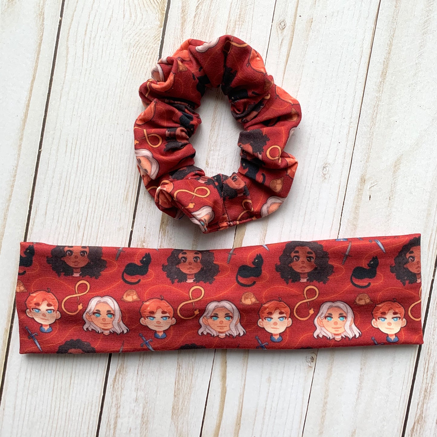 Serpent & Dove Trio - Faux Knot Headband and Scrunchies