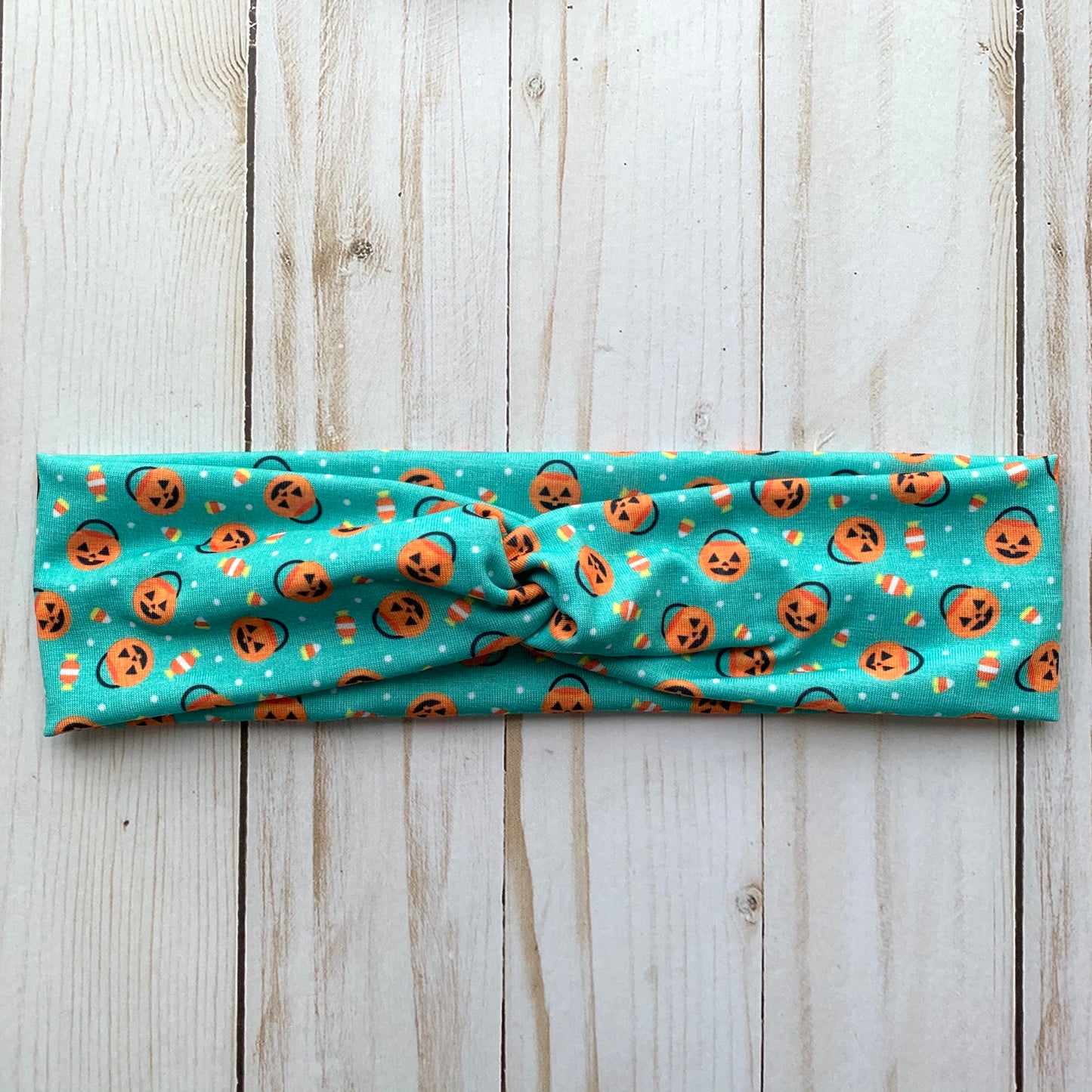 Jackolanterns & Candy Corn  - Faux Knot Headband and Scrunchies