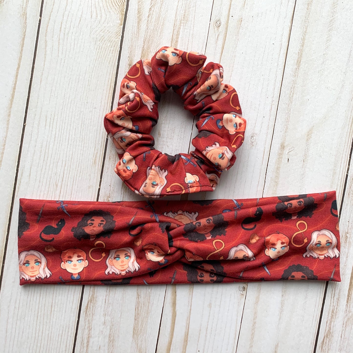 Serpent & Dove Trio - Faux Knot Headband and Scrunchies