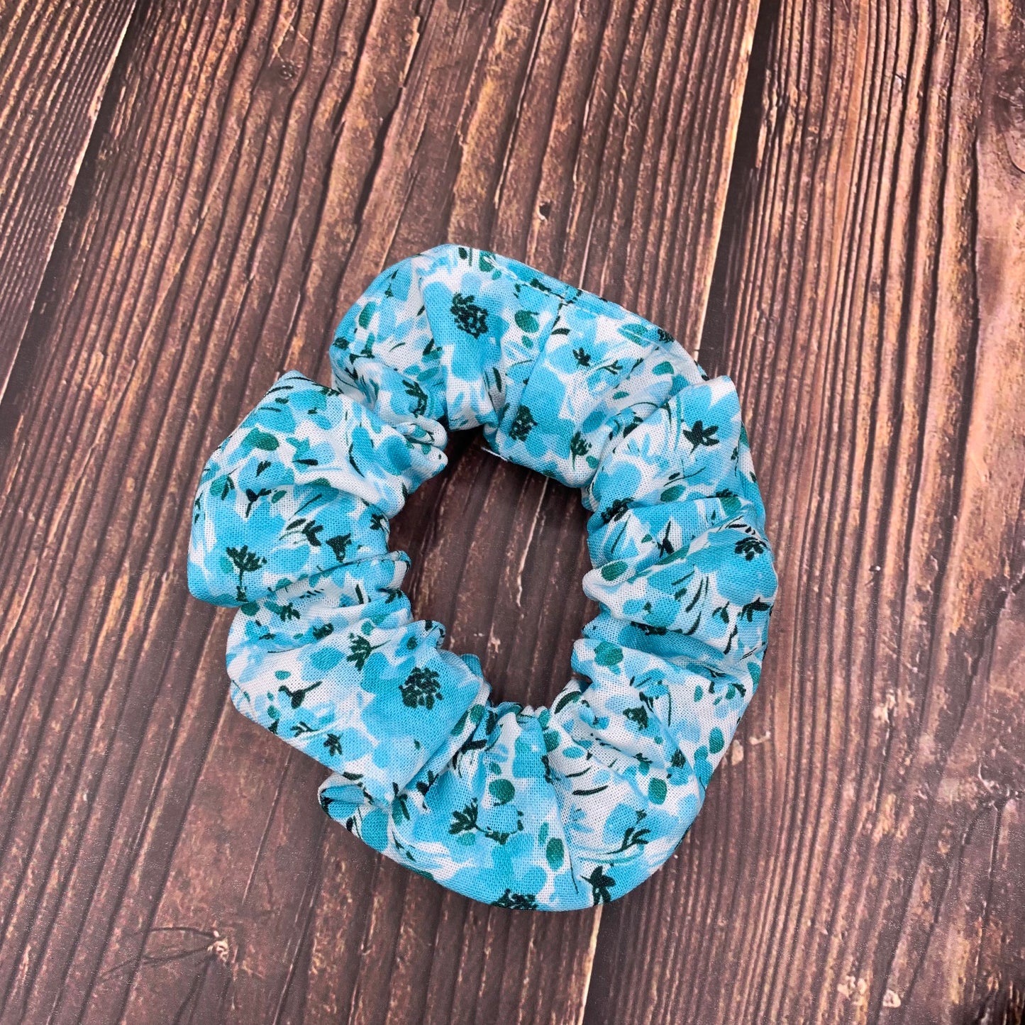 Blue Floral - Scrunchies