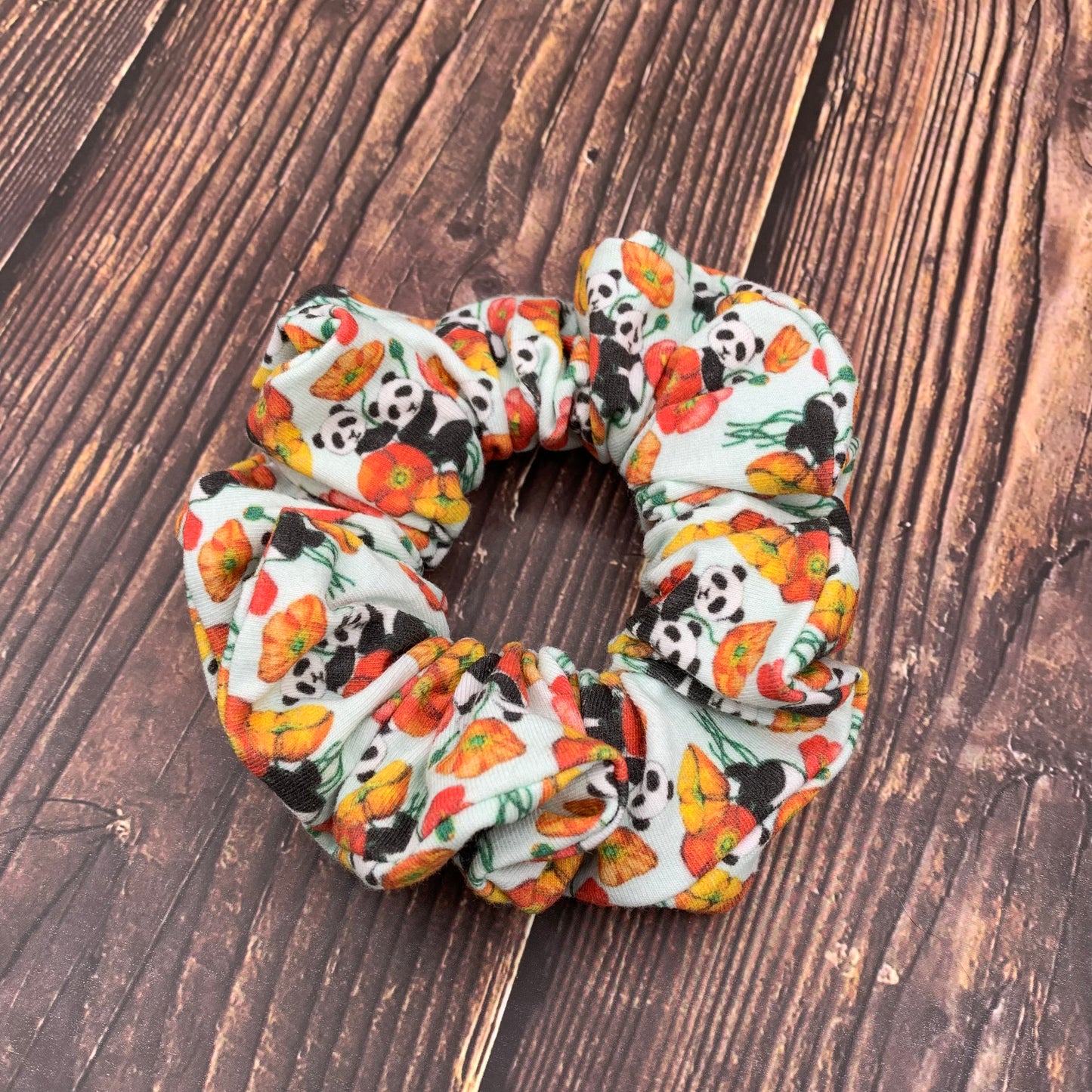 Pandas & Poppies - Scrunchies