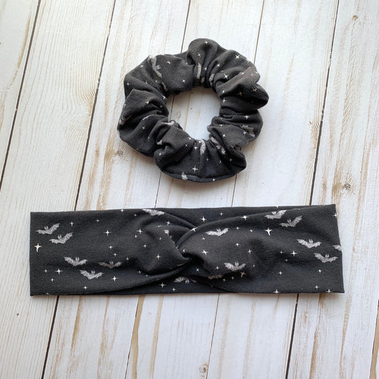 Little Bats - Faux Knot Headband and Scrunchies